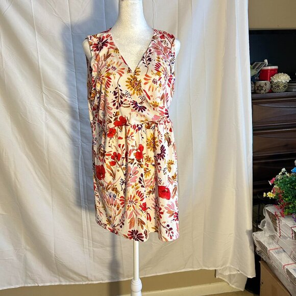 Flirty Pink Sleeveless Top Size 1X Multi Color - Picture 1 of 6